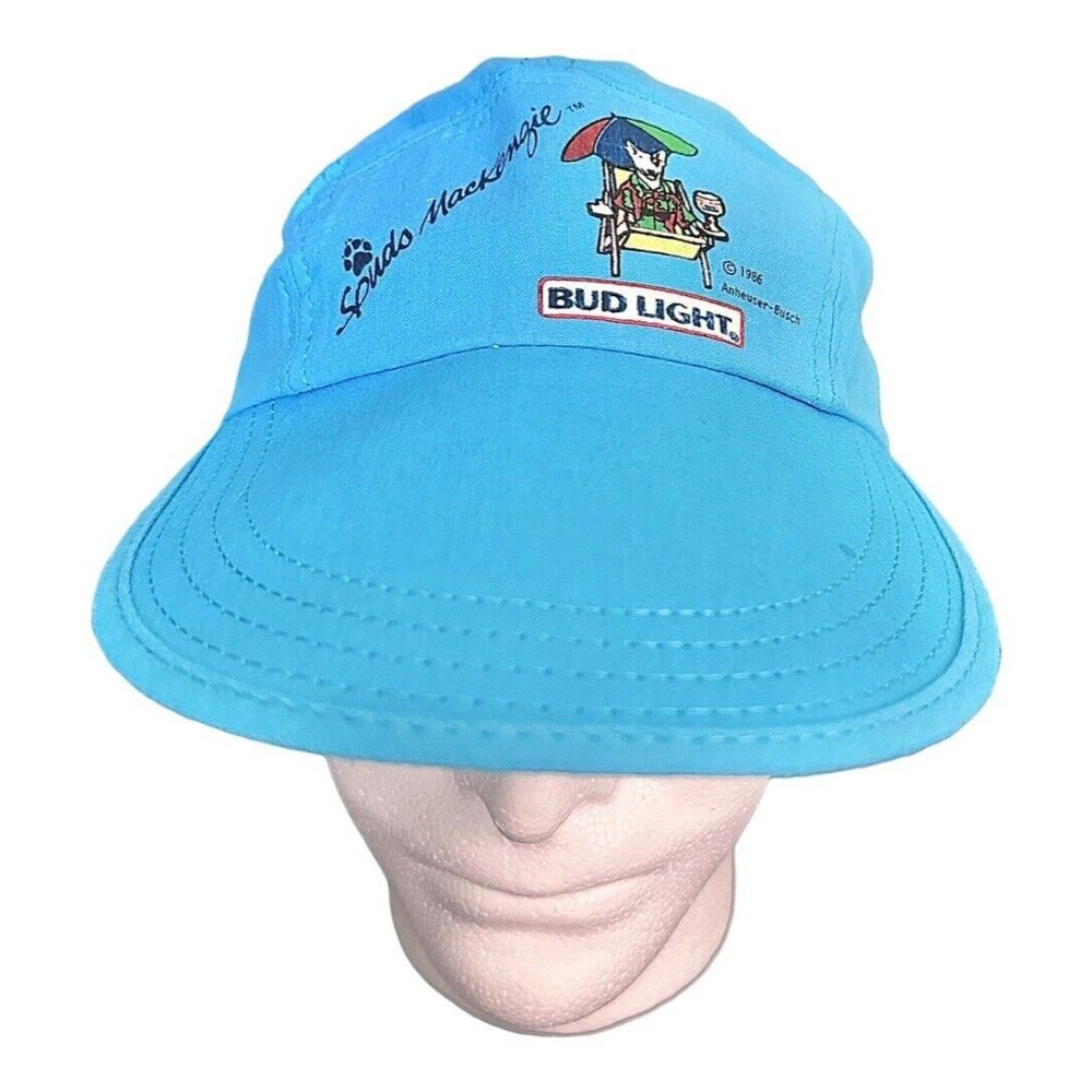 Vintage 80’s Spuds McKenzie Bud Light Flex Fit Visor Bill Hat NWOT
